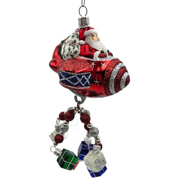 Patricia Breen Santa du Ciel Red Air Plane Travel Gifts Christmas Tree Ornament - Picture 5 of 15
